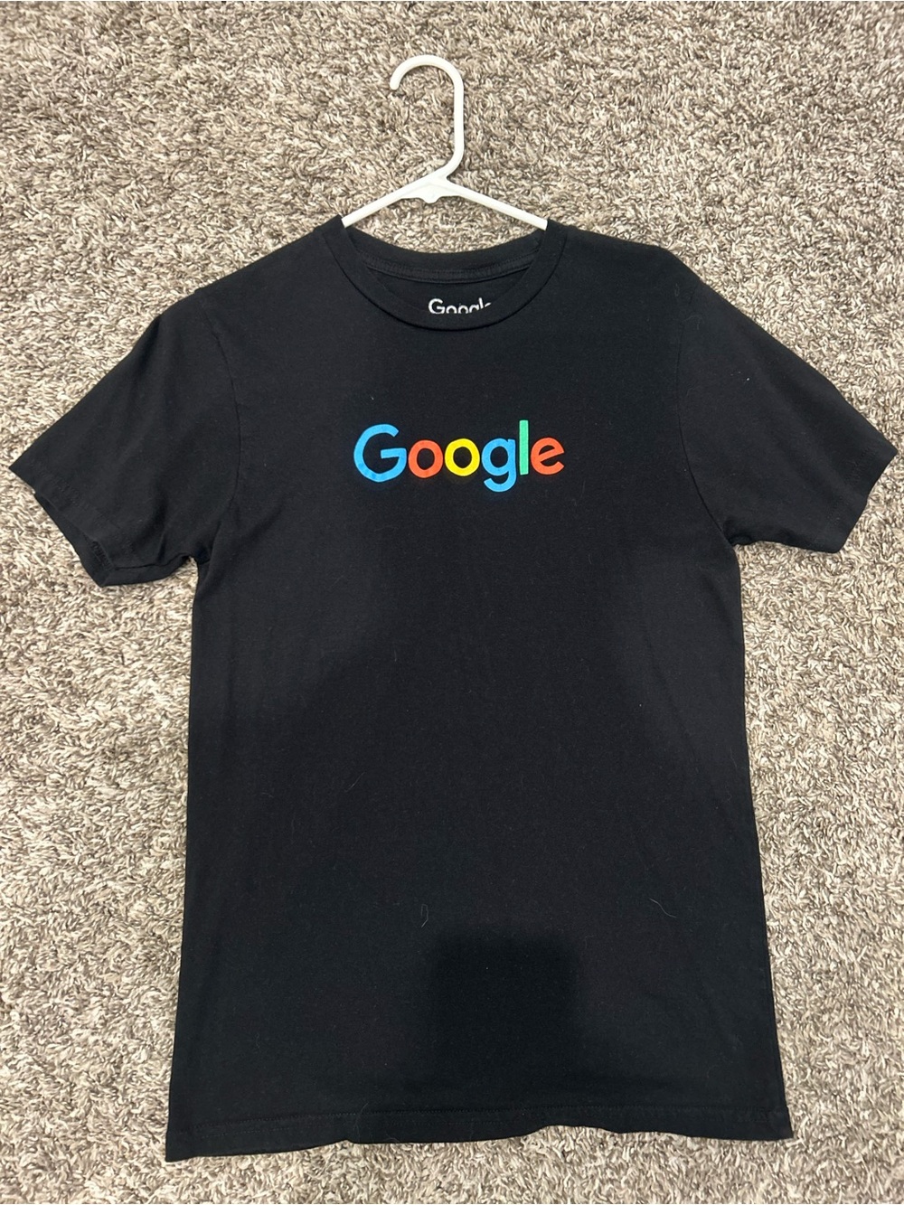 google Black Tee with Multicolor Logo